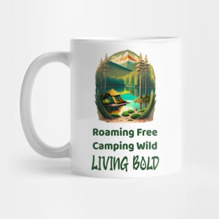 wild camping, adventurer, adventure hiking, design v9 Mug